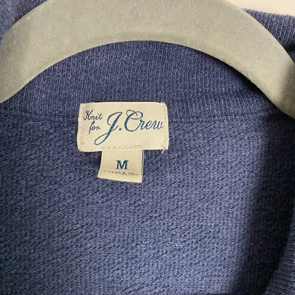 J Crew Long Sleeve Textured Sweater Tee Polo Shirt Mens Medium Preppy Classic